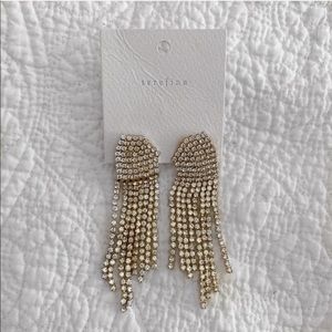 SEREFINA dangly gold & crystal earrings
